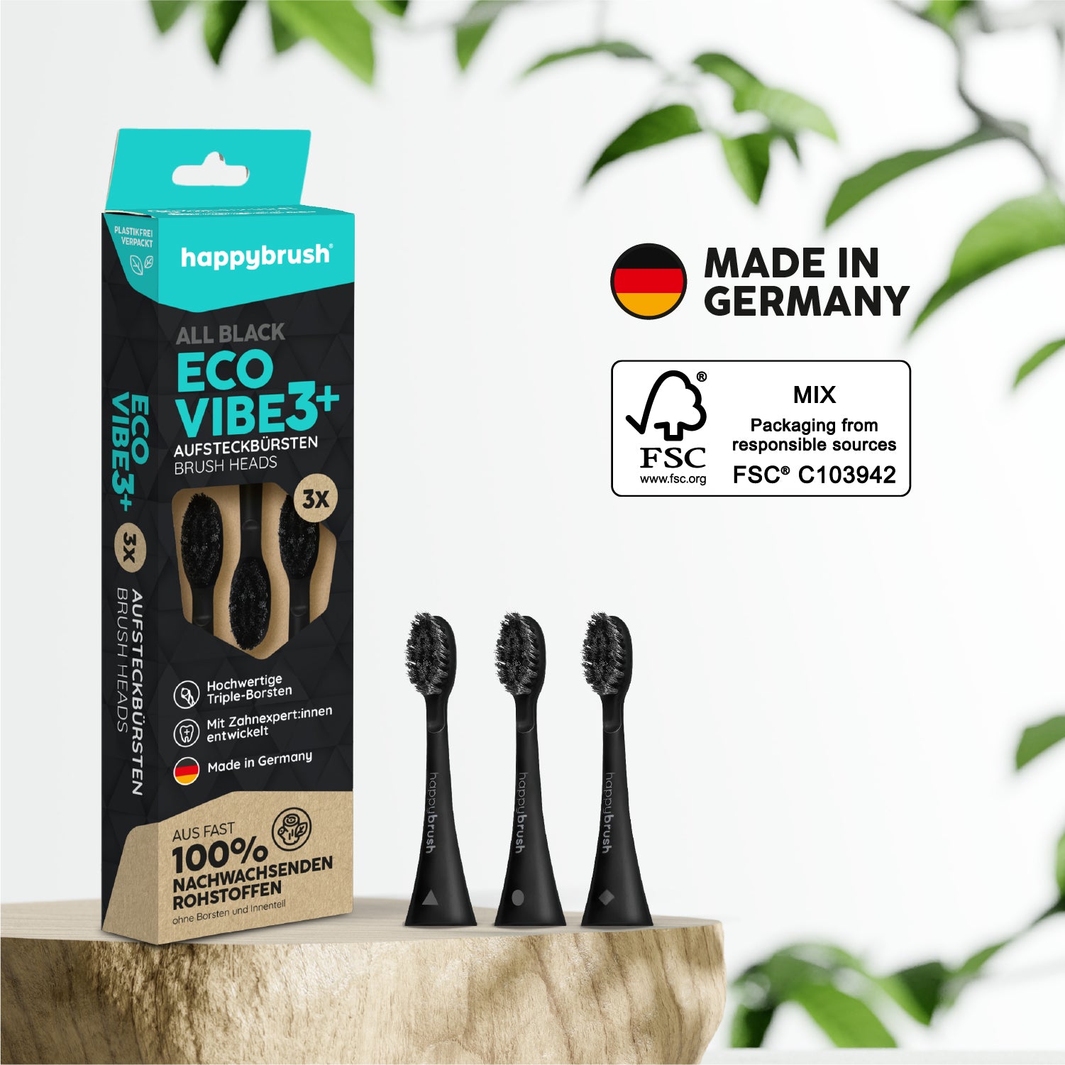 Aufsteckbürsten Eco VIBE 3+ | Allblack