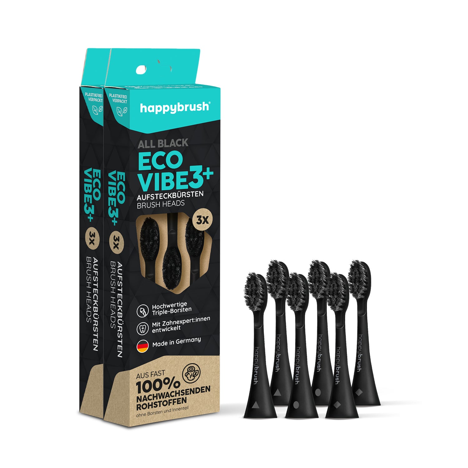 Aufsteckbürsten Eco VIBE 3+ | Allblack