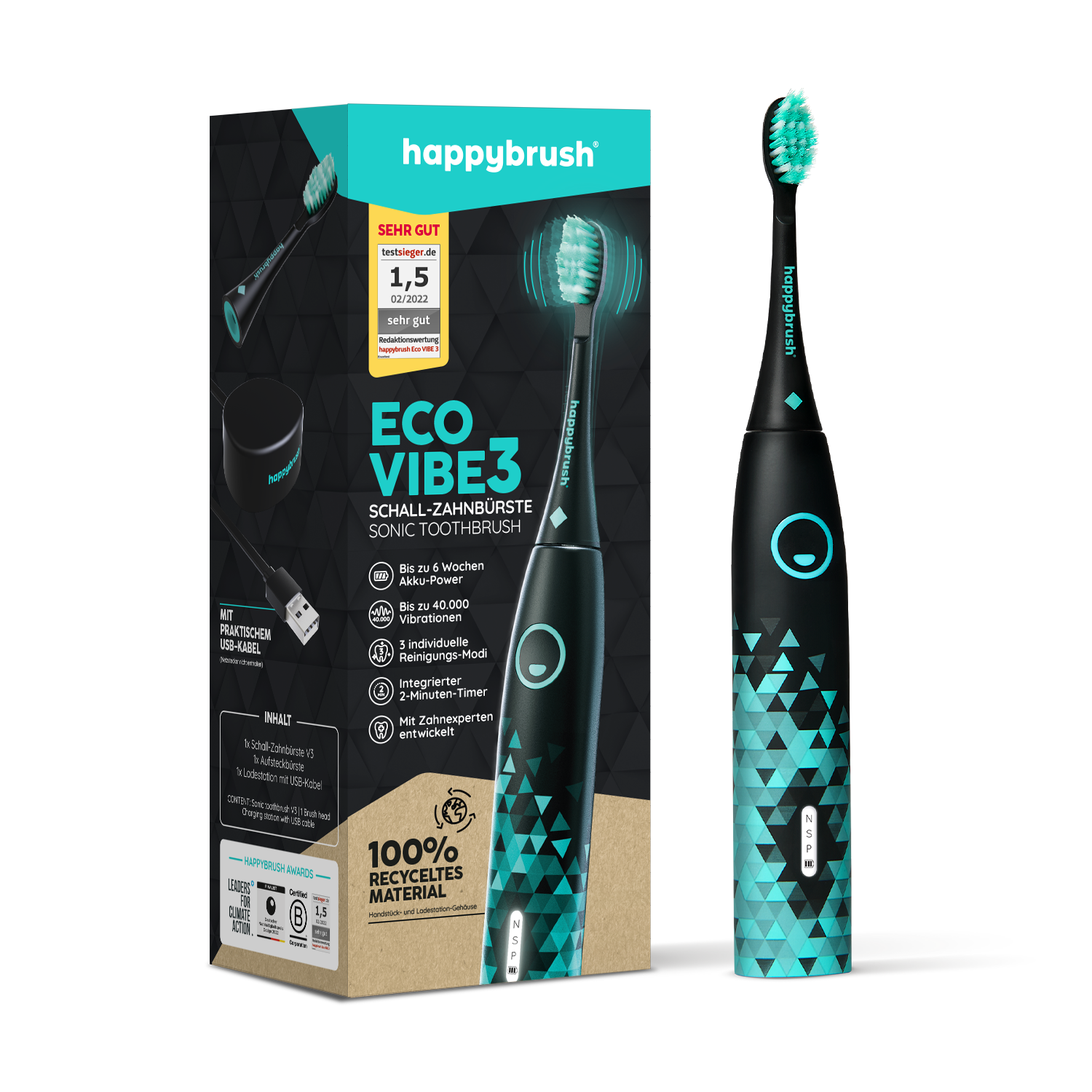 Schallzahnbürste Eco Vibe 3 | Set S