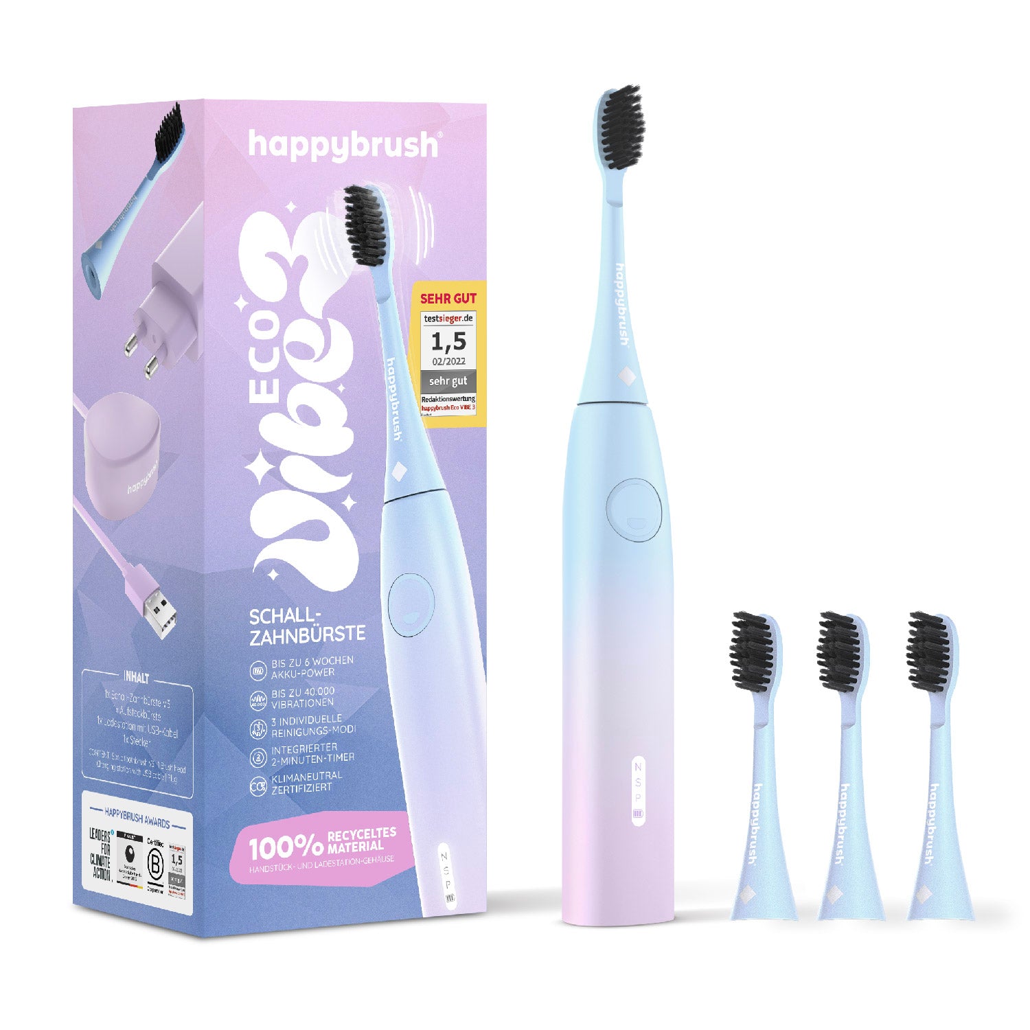 Schallzahnbürste Eco Vibe 3 | Set M
