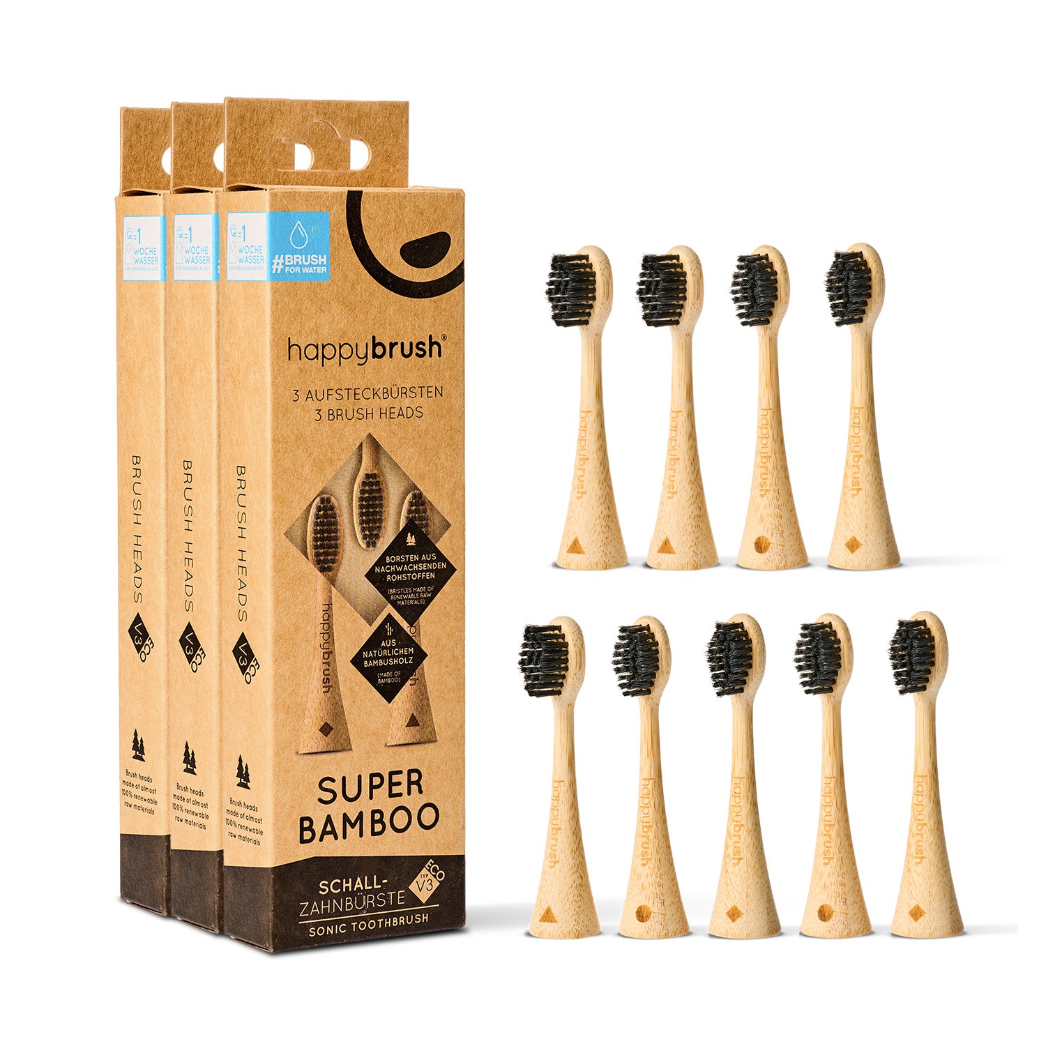 Aufsteckbürsten Eco VIBE 3 | Bambus