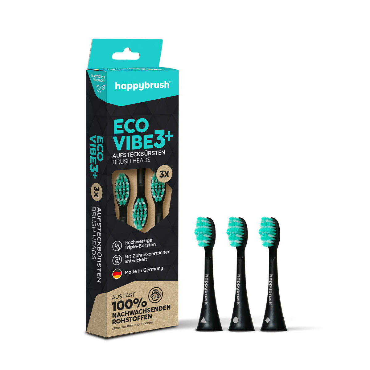 Aufsteckbürsten Eco VIBE 3+ | Black-Mint