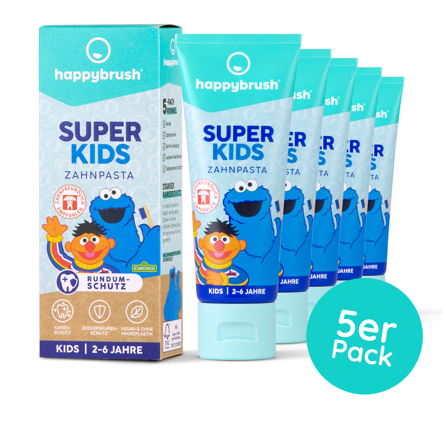SuperKids Zahnpasta Sesamstraße x5