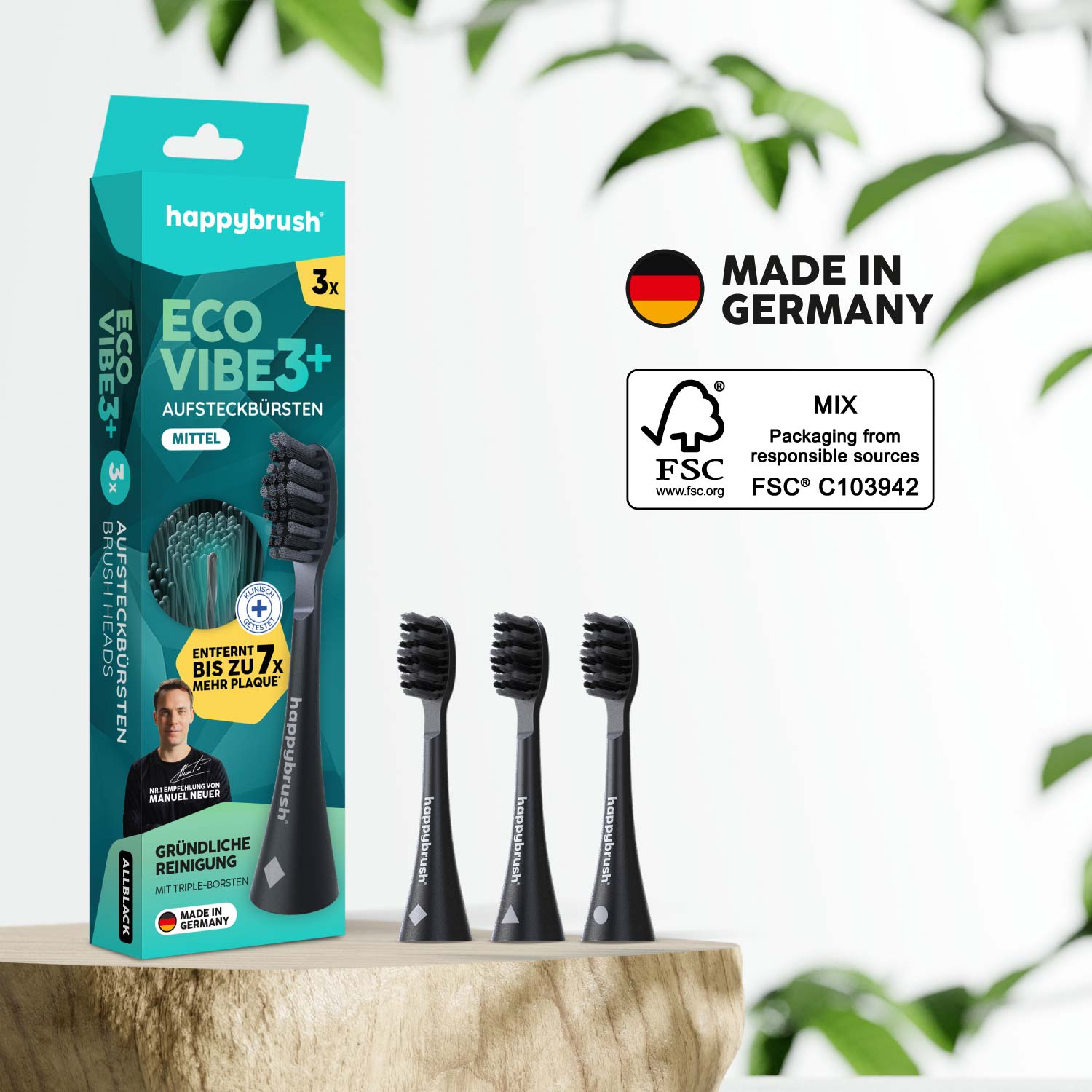 Aufsteckbürsten Eco VIBE 3+ | Allblack