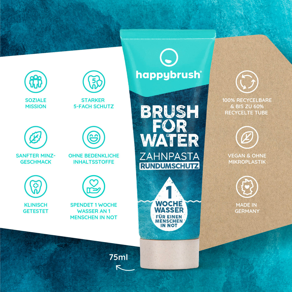 Brush For Water Zahnpasta x5