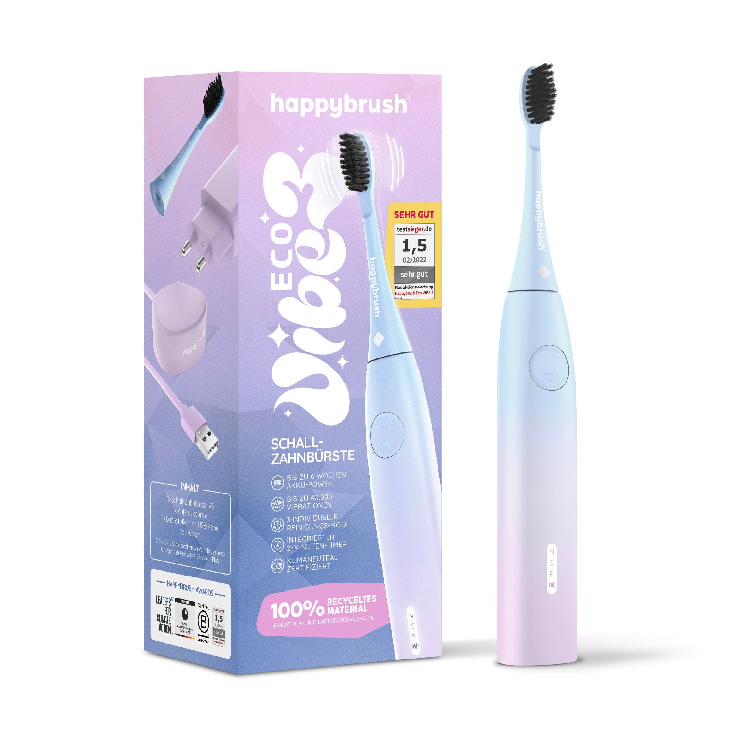 Schallzahnbürste Eco Vibe 3 | Set S