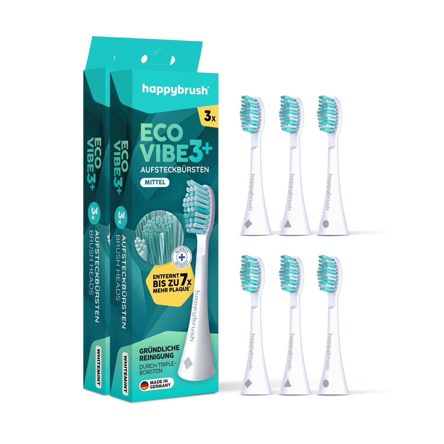 Aufsteckbürsten Eco VIBE 3+ | White-Mint