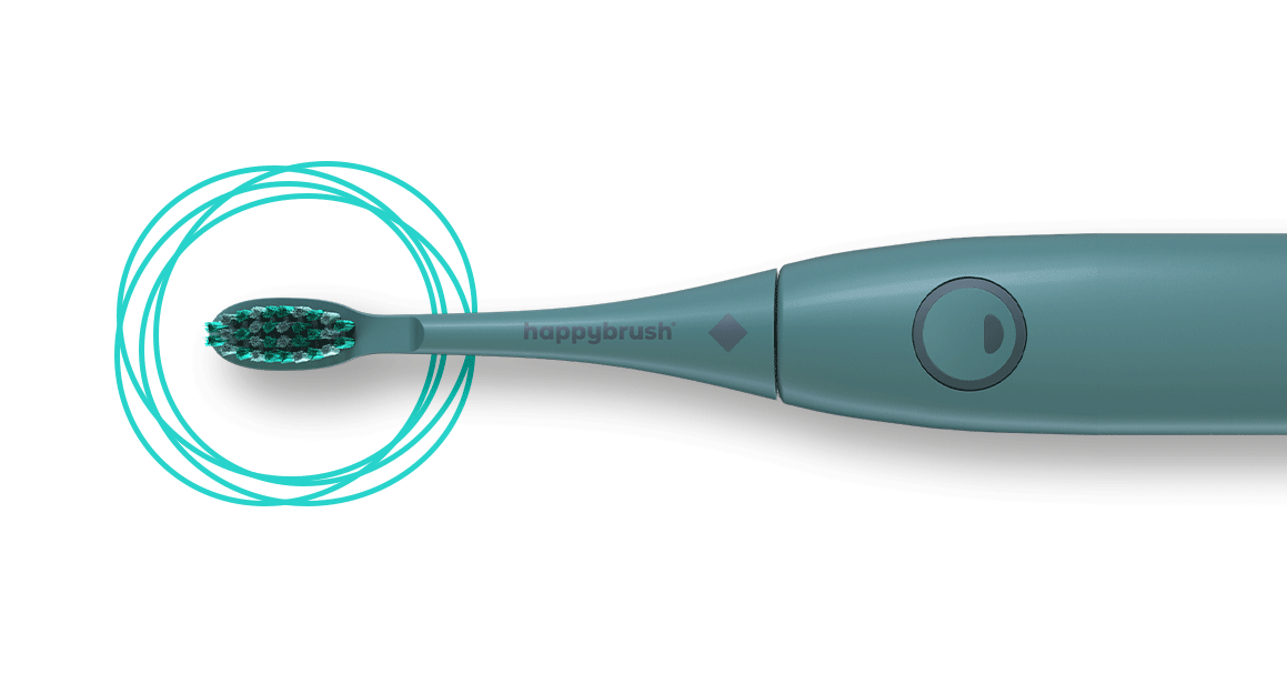 40.000 Vibrationen pro Minute der happybrush Schallzahnbürste Eco Vibe 3+